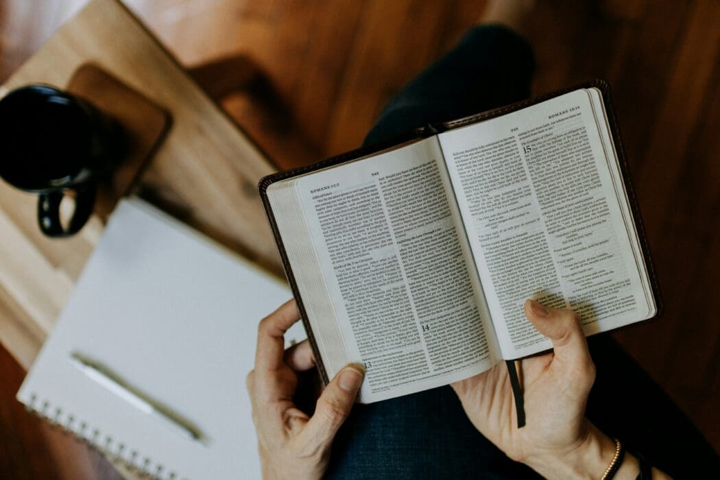 Person reading and studying the Bible