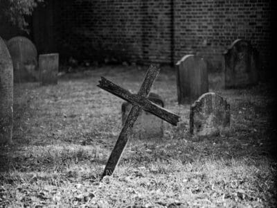 Cross in a grave yard