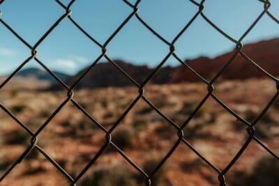 cage field fence landscape