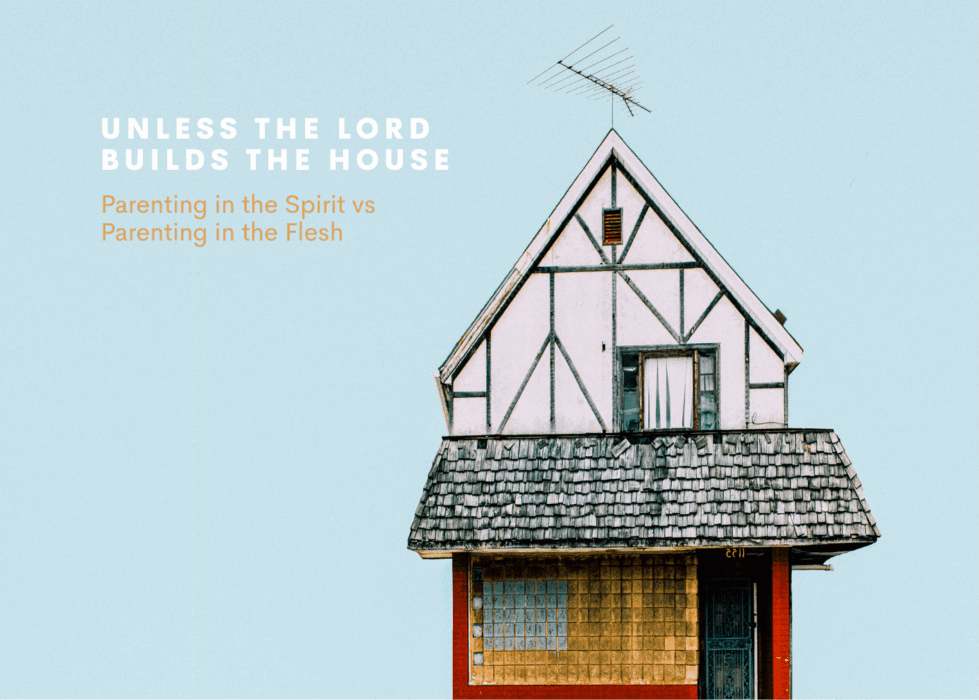 Colorful house on blue background