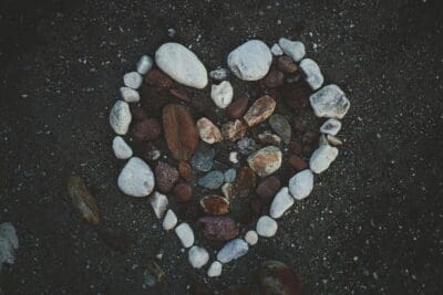 Stones Heart Beach Art