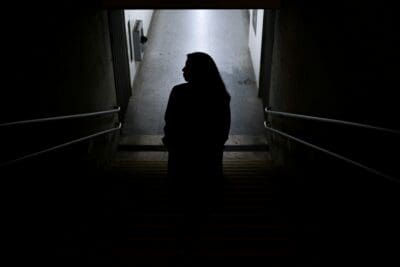 Dark Girl Staircase Darkness Light