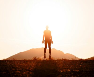 Person Silhouette Sunlight Mountain