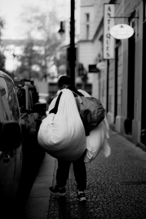 Carrying laundry load burden
