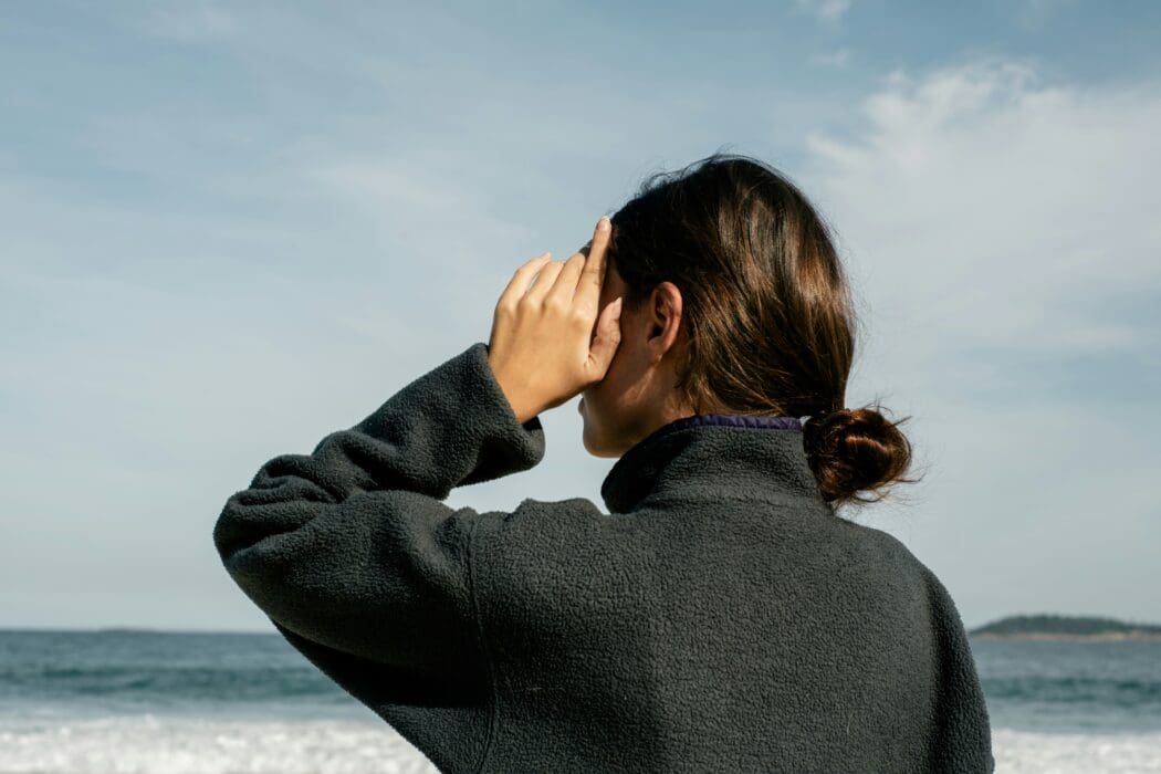 Woman Hiding Face