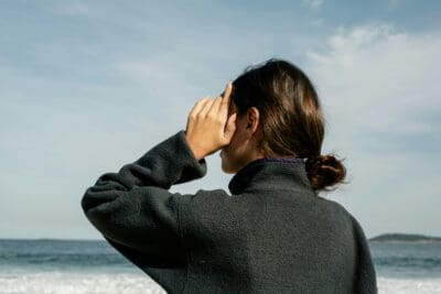 Woman Hiding Face